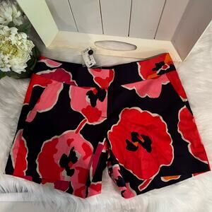 NEW The Limited Drew Fit Low Rise Watercolor Poppy Print Cotton Shorts Sz 2 NWT